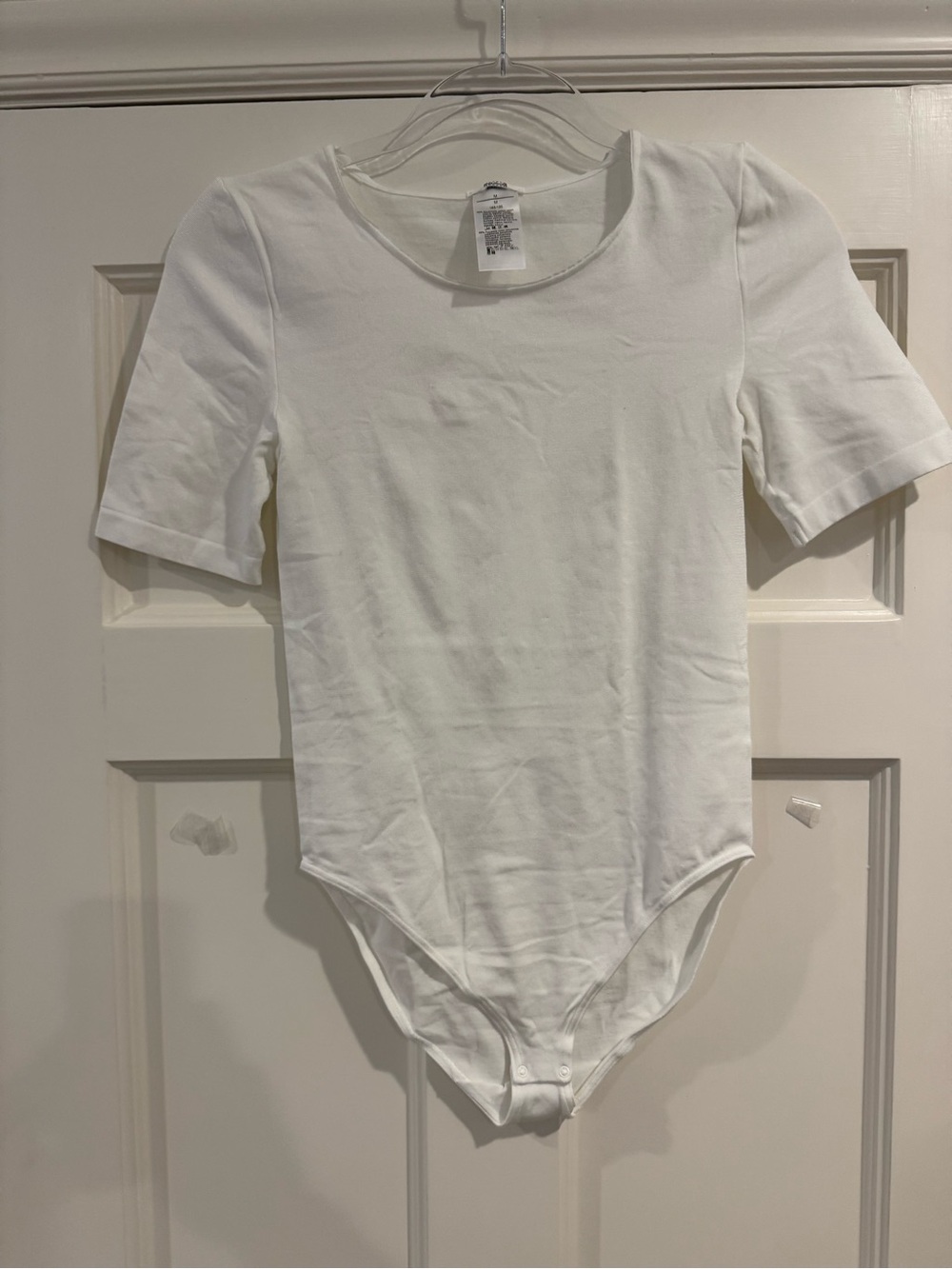 Wolford White Short-Sleeve Scoop Neck Bodysuit
